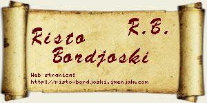 Risto Borđoški vizit kartica